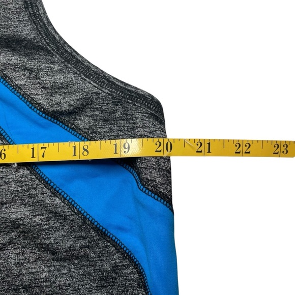 LIVI Lane Bryant Active Racerback Tank Zip Front Gray Blue Top Plus 18/20 Gym - Picture 7 of 8